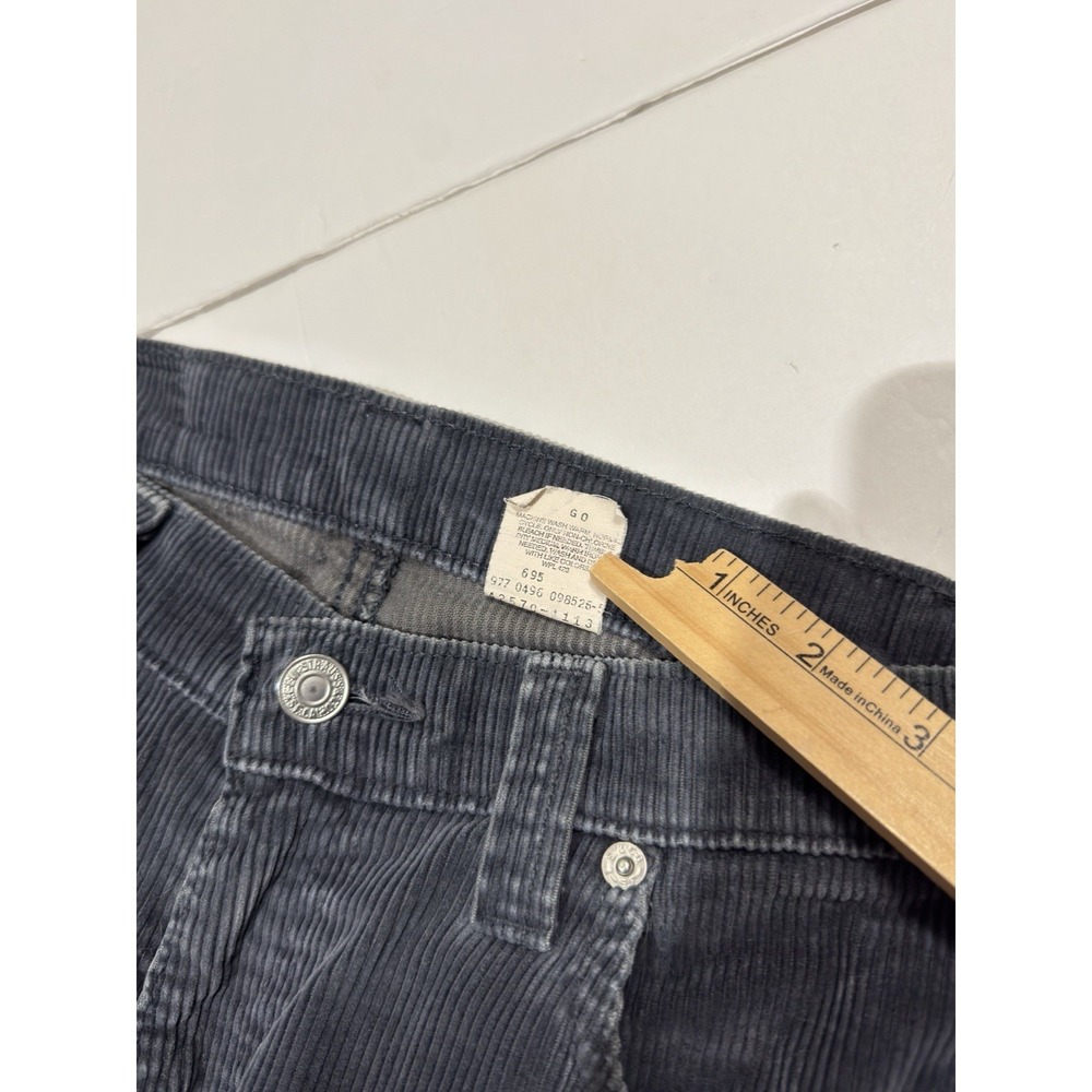 Vintage Levi's L2 Corduroy Pants Baggy Wide Leg Loose 33x34 Made in USA 90s Blue - Picture 8 of 12